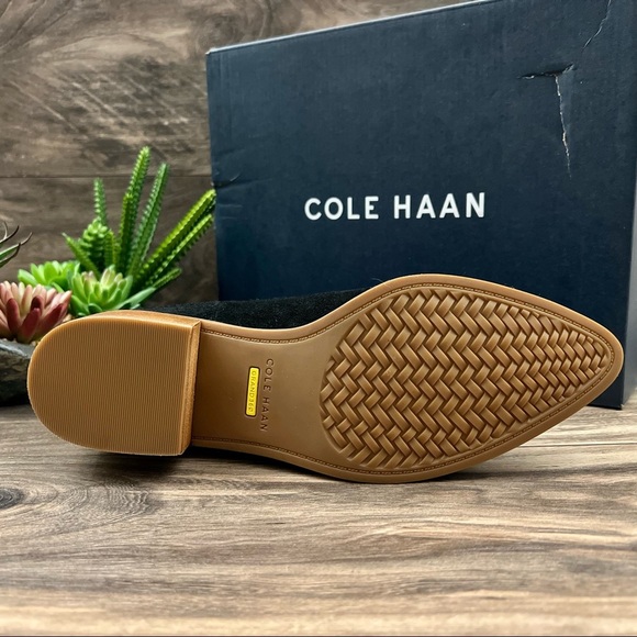 NIB Cole Haan Val Bootie Pointed Toe Ankle Boots Black Suede 8B 38.5 - Picture 8 of 11